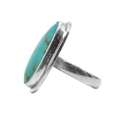 Turquoise Oval Sterling Silver Ring; size 6 1/2
