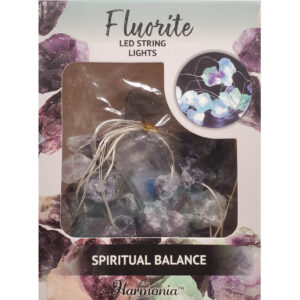 Fluorite LED String Fairylights in product box against a white backround.