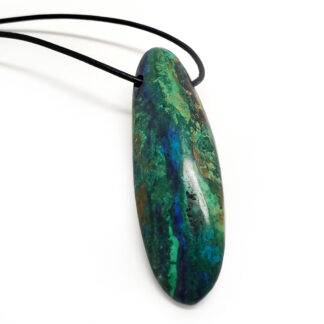 Azurite Drilled Pendant against a white background.
