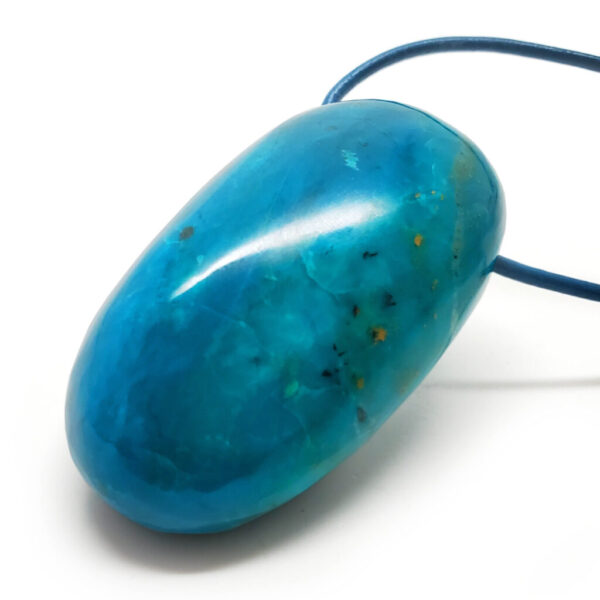 Chrysocolla Drilled Pendant against a white background