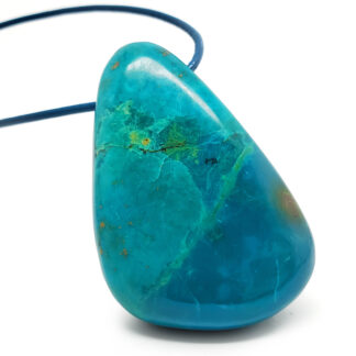 Chrysocolla Drilled Pendant against a white background