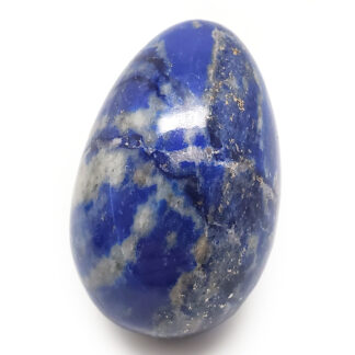 Lapis Lazuli Egg photographed against a white backgraound