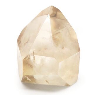 Natural Citrine Crystal Polished Point photographed against a white background