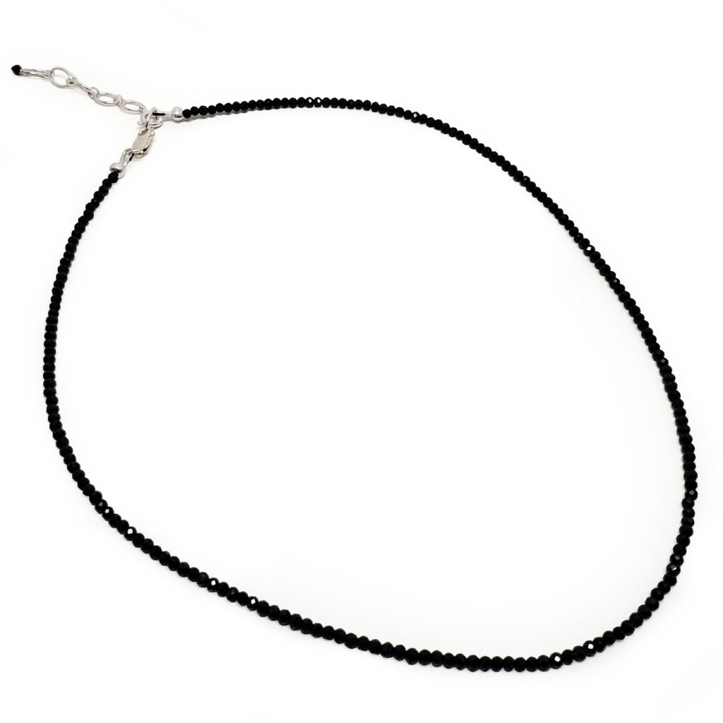 Black Tourmaline Micro Bead Necklace - The Fossil Cartel