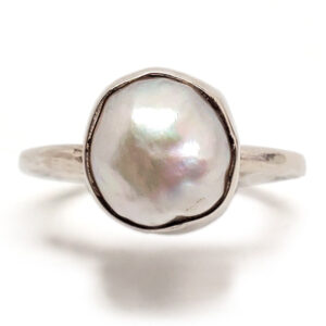 Pearl Sterling Silver Ring; Size 8