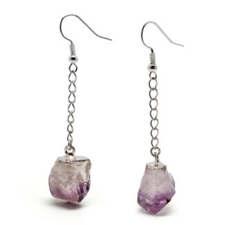 Amethyst Crystal Chain Earrings
