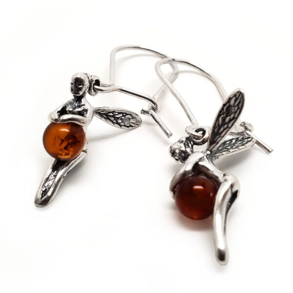 Amber Fairy Sterling Silver Earrings - Image 2