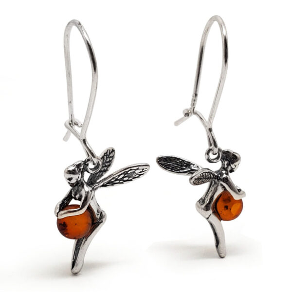 Amber Fairy Sterling Silver Earrings