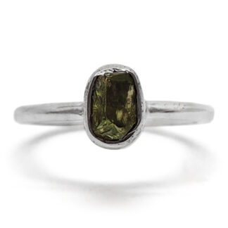Peridot Sterling Silver Ring; size 4