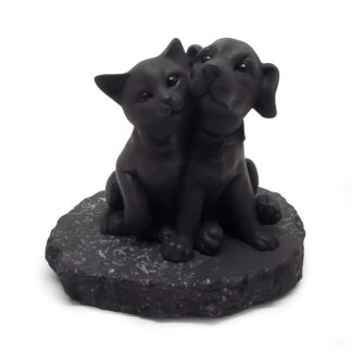 Shungite Kitten and Puppy Carving