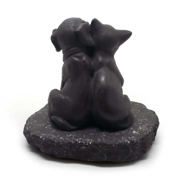 Shungite Kitten and Puppy Carving