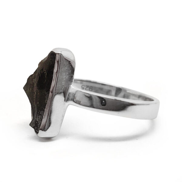 Moldavite Sterling Silver Ring; size 6 1/2