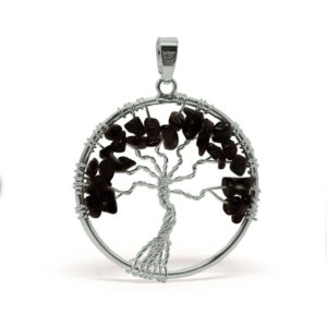 Black Tourmaline Tree of Life Pendant