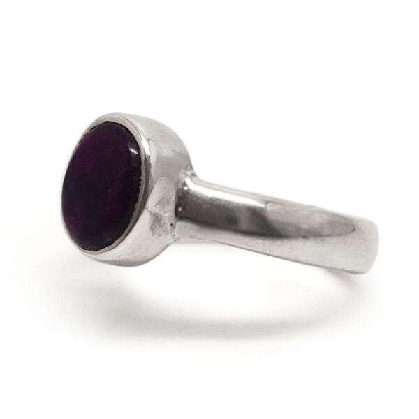 Sugilite Oval Sterling Silver Ring; size 5