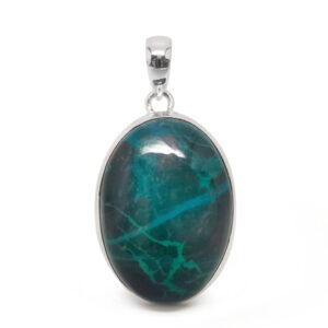 Chrysocolla Oval Sterling Silver Pendant