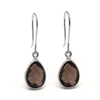 Smoky Quartz Marquise Faceted Sterling Silver Earrings