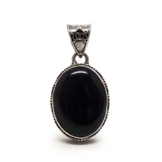 Onyx Oval Sterling Silver Pendant