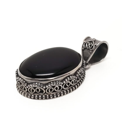 Onyx Oval Sterling Silver Pendant