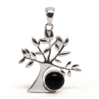 Onyx Tree Sterling Silver Pendant