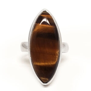 Tiger Eye Marquise Sterling Silver; size 5 1/2
