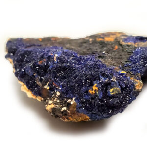 deep dark blue crystals of druzy azurite