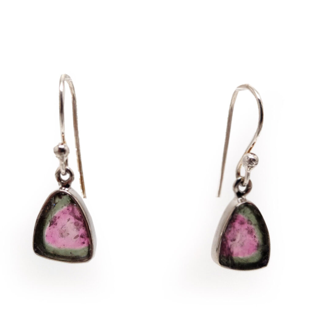 Fairyjeweler – Earrings with Black Watermelon Tourmaline and Fairy