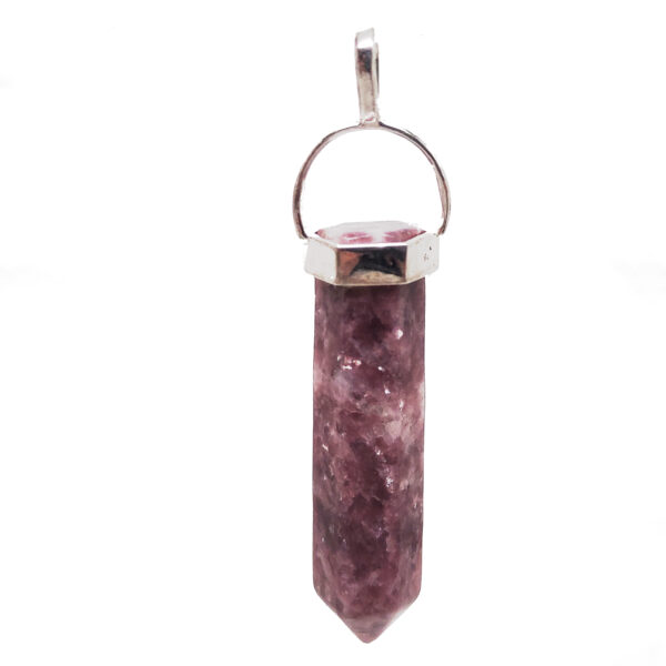 Lepidolite Simple Crystal Sterling Silver Pendant