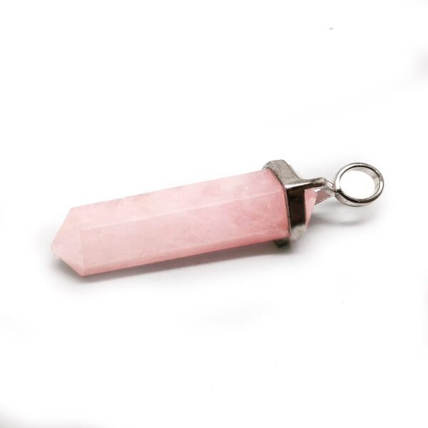 Morganite Simple Crystal Sterling Silver Pendant - Image 2