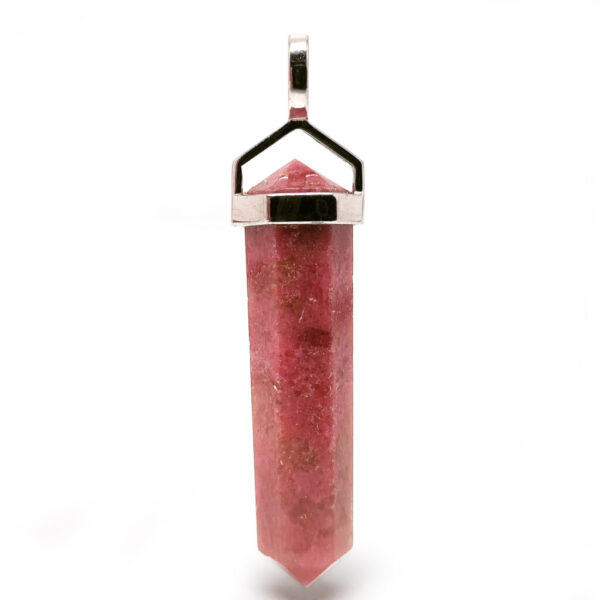 Rhodonite Simple Crystal Sterling Silver Pendant