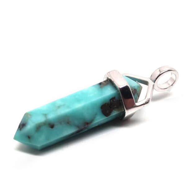 Turquoise Simple Crystal Sterling Silver Pendant