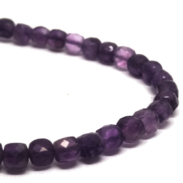 Amethyst Faceted Stretchy Bead Bracelet
