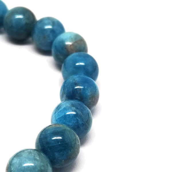 Blue Apatite Round Bead Bracelet - Image 2
