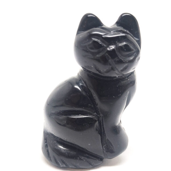 Obsidian Cat Carving