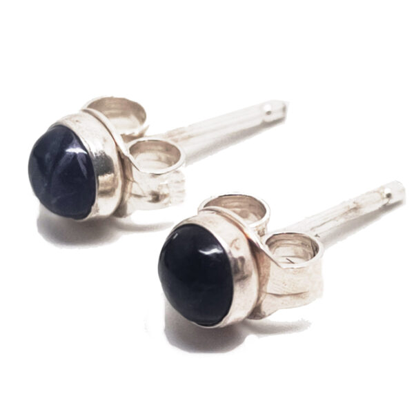 Iolite Round Sterling Silver Stud Earrings