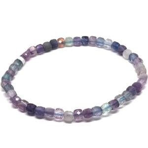 Rainbow Fluorite Faceted Bead Bracelet