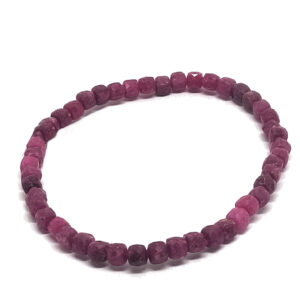 Ruby Faceted Stretchy Bead Bracelet