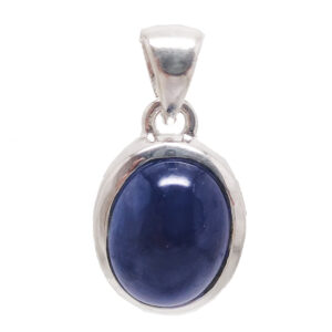 Sapphire Oval Sterling Silver Pendant
