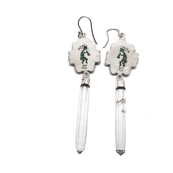Turquoise & Quartz Crystal Sterling Silver Earrings