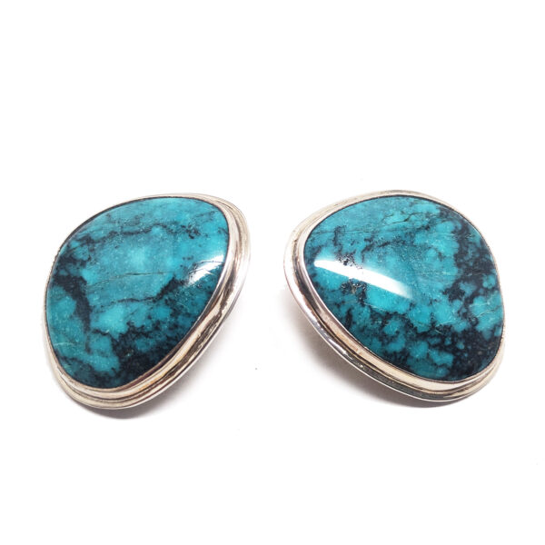 Turquoise Sterling Silver Clip-on Earrings