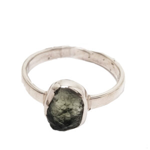 Moldavite Sterling Silver Ring; size 7
