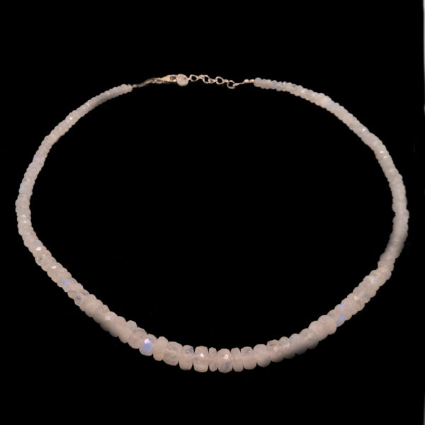 Rainbow Moonstone Faceted Bead Necklace