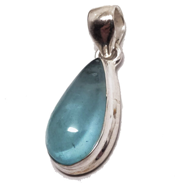 Aquamarine Teardrop Sterling Silver Pendant