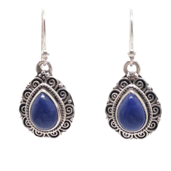 Lapis Lazuli Teardrop Sterling Silver Earrings