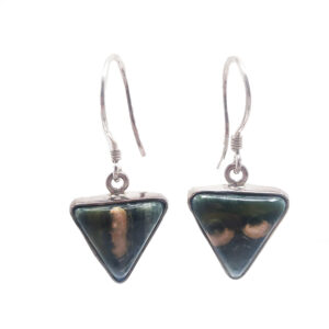 Ocean Jasper Triangle Sterling Silver Earrings