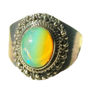 Ethiopian Opal Oval Sterling Silver Ring; size 9 1/4