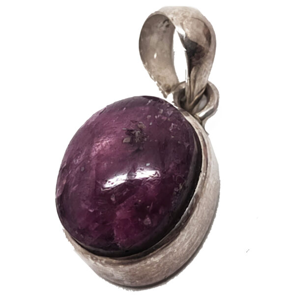 Star Ruby Oval Sterling Silver Pendant