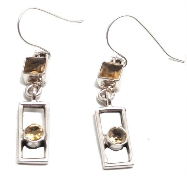 Citrine Decorative Sterling Silver Earrings - Image 2