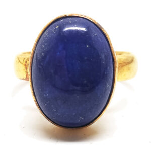 Lapis Oval Gold Vermeil Ring; size 8