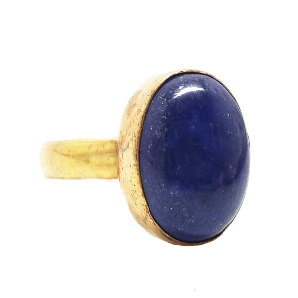 Lapis Oval Gold Vermeil Ring; size 8