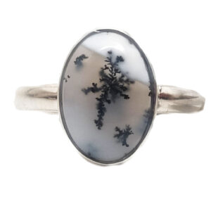 Merlinite Oval Sterling Silver Ring: size 7